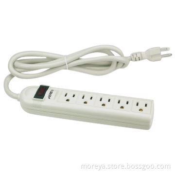 Power strip of American standard, 5 socket outlets, PC+ABS plastic, extension cordNew